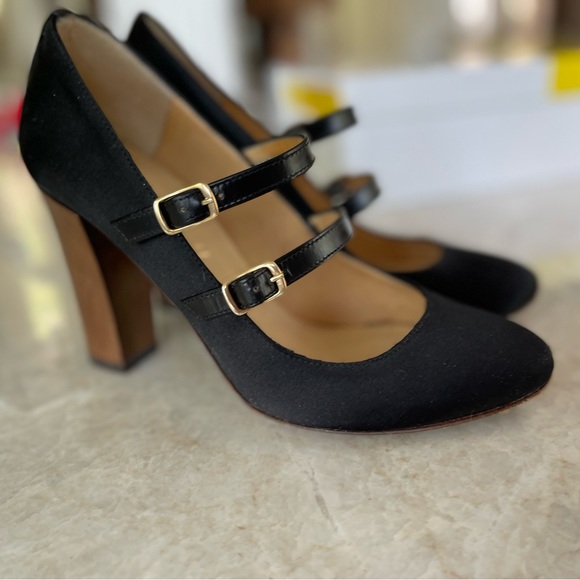 Bettye Muller black satin Mary-Jane heels, Size 36.5 - Picture 4 of 11